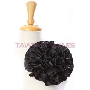 Circle Flower Pin (8 inch) - Black Poly Satin